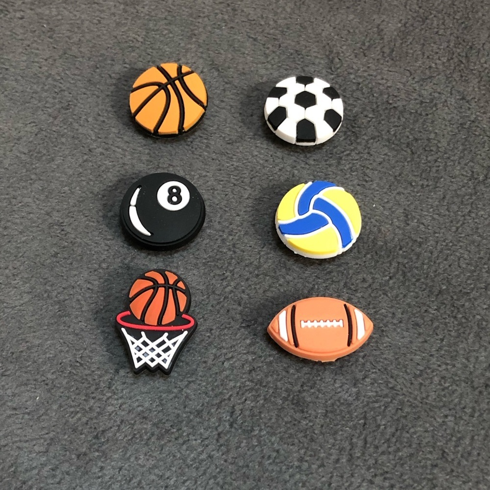 Sports Theme Shoe Charms Six Piece Set